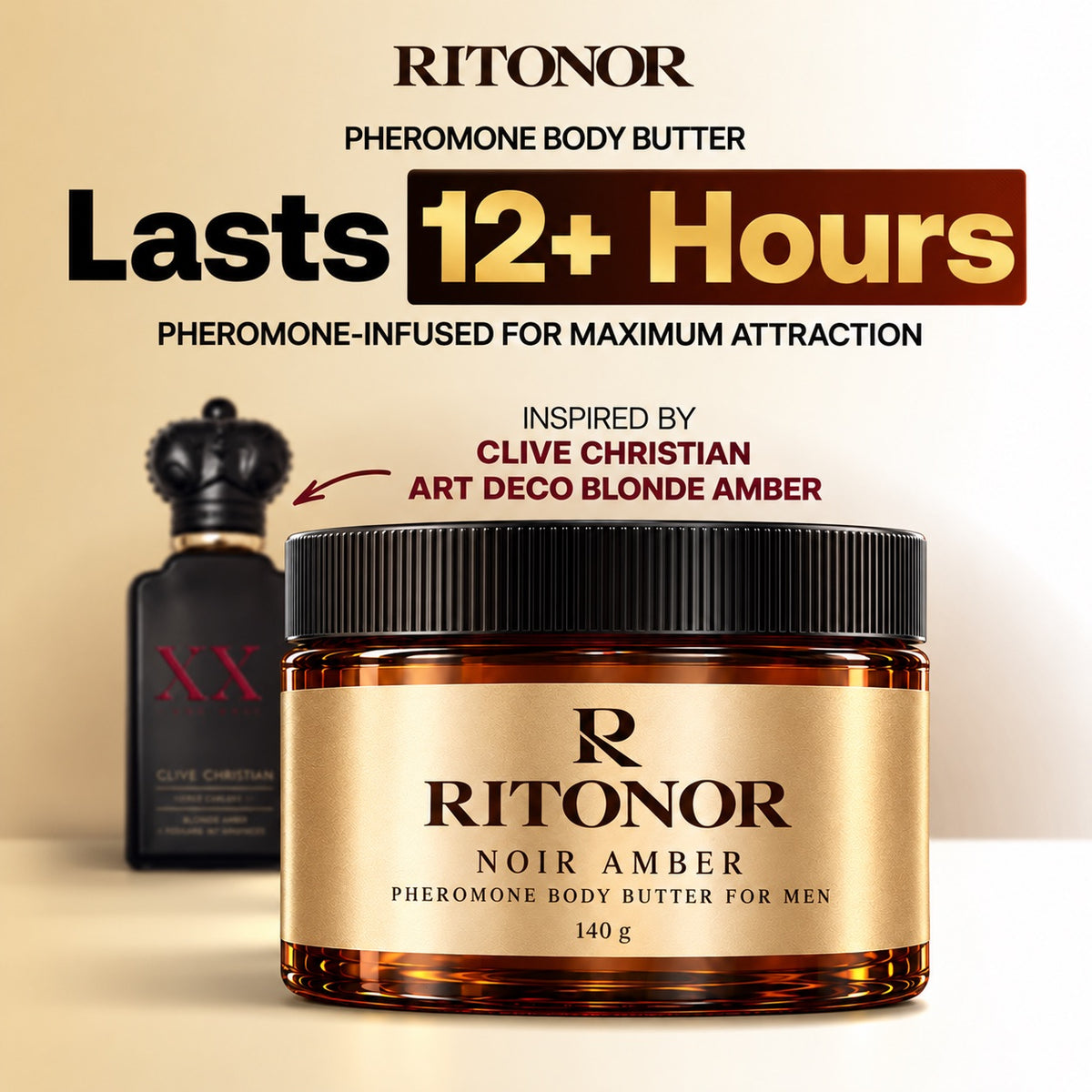 RITONOR Noir Amber pheromone body butter, 140 g